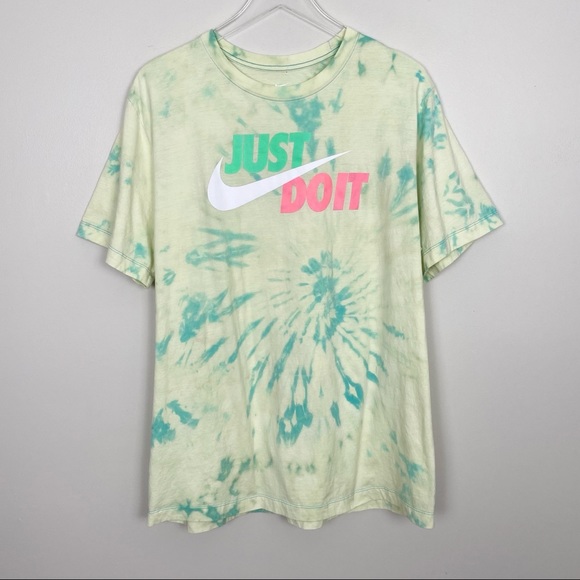 Nike Tops - NIKE Bleach Tie Dye Graphic Tee XL Just Do It Logo